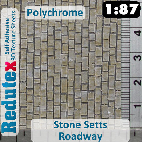 Redutex STONE SETTS ROADWAY HO 3D Flexible Texture Sheet Self Adhesive 087CF122