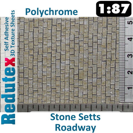 Redutex STONE SETTS ROADWAY HO 3D Flexible Texture Sheet Self Adhesive 087CF122