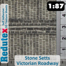 Load image into Gallery viewer, Redutex STONE SETTS UNEVEN ROADWAY 1:87 HO 3D Self Adhesive Texture Sheet
