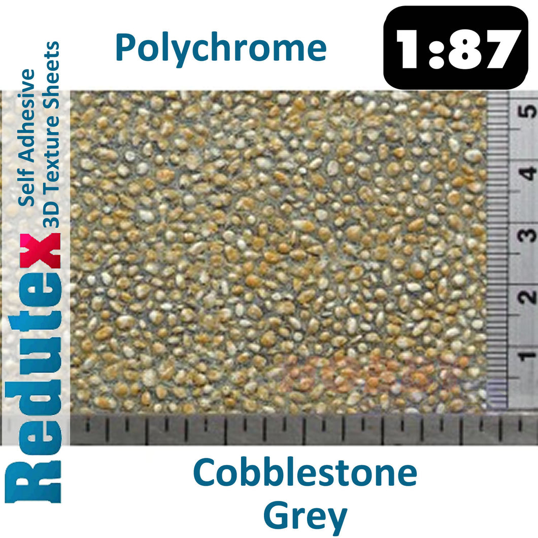 Redutex COBBLESTONE Grey Polychrome HO/OO 3D Texture Sheets 087CR121
