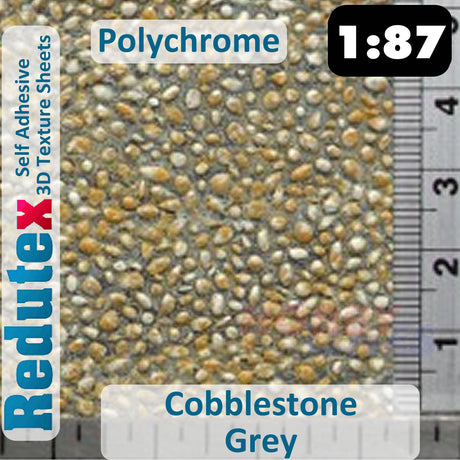Redutex COBBLESTONE Grey Polychrome HO/OO 3D Texture Sheets 087CR121