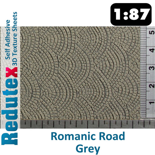 Redutex ROMANIC ROAD Grey STANDARD 1:87 HO 3D Self Adhesive Texture Sheet