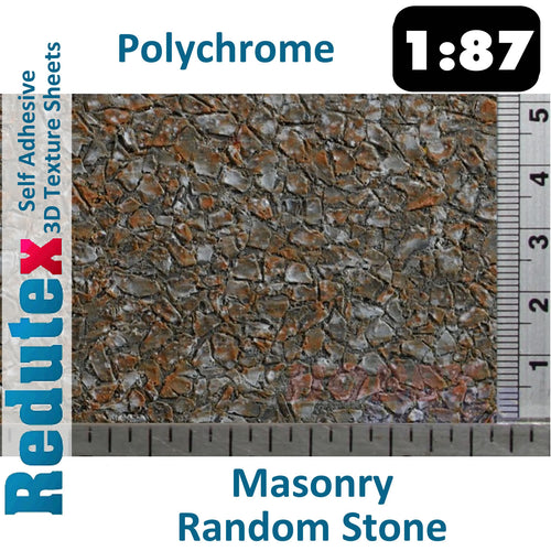 Redutex MASONRY RANDOM STONE Polychrome HO/OO 3D Texture Sheets 087MP124