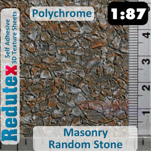 Redutex MASONRY RANDOM STONE Polychrome HO/OO 3D Texture Sheets 087MP124