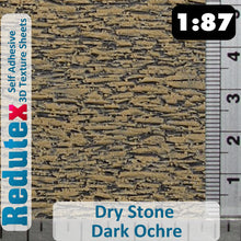 Load image into Gallery viewer, Redutex DRY STONE Dk Ochre STANDARD 1:87 HO 3D Self Adhesive Texture Sheet
