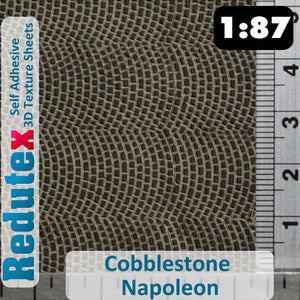 Redutex COBBLESTONE NAPOLEON Grey 1:87 HO 3D Self Adhesive Texture Sheet