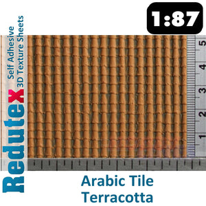 Redutex ARABIC TILE Terracotta HO/OO 3D Self Adhesive Texture Sheets 087TA112
