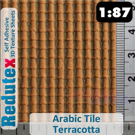 Redutex ARABIC TILE Terracotta HO/OO 3D Self Adhesive Texture Sheets 087TA112