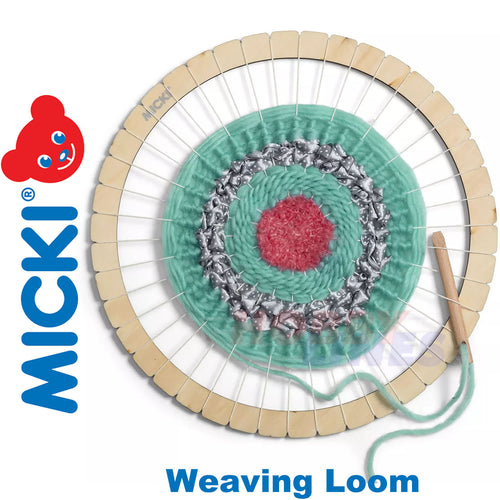 MICKI WEAVING FRAME LOOM Round 30cm knitting Craft Tapestry Kit Education Yarn