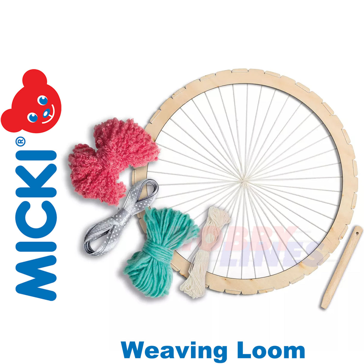 MICKI WEAVING FRAME LOOM Round 30cm knitting Craft Tapestry Kit Education Yarn