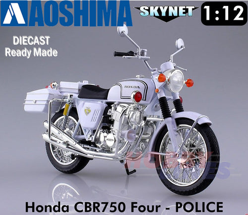 HONDA CB750 FOUR POLICE Motorcycle finished 1:12 Bike AOSHIMA SKYNET 10465