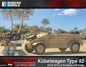 Kubelwagen Type 82 Car Plastic Kit 1:56 Rubicon Models 280072