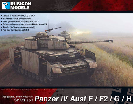 Panzer IV Ausf F/F1/G/H Tank Plastic Model Kit 1:56 Rubicon Models 280077