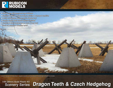 Dragon Teeth & Czech Hedgehog Diorama Plastic Kit 1:56 Rubicon Models 283005
