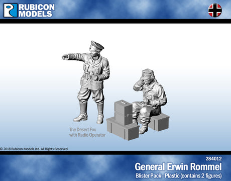 General Erwin Rommel Plastic Figures Model Kit 1:56 Rubicon Models 284012