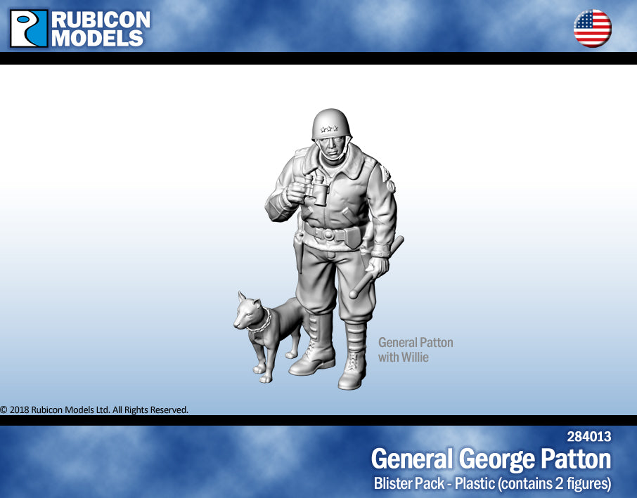 General George Patton with Willie Plastic FiguresKit 1:56 Rubicon Models 284013