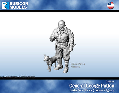 General George Patton with Willie Plastic FiguresKit 1:56 Rubicon Models 284013