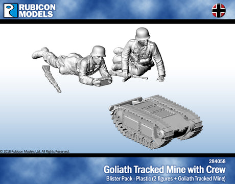 Goliath Tracked Mine with Crew Figures Model Kit 1:56 Rubicon Models 284058