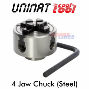 4 Jaw Chuck Independent Steel Small Lathe M14 mount Metal Line UNIMAT 164052