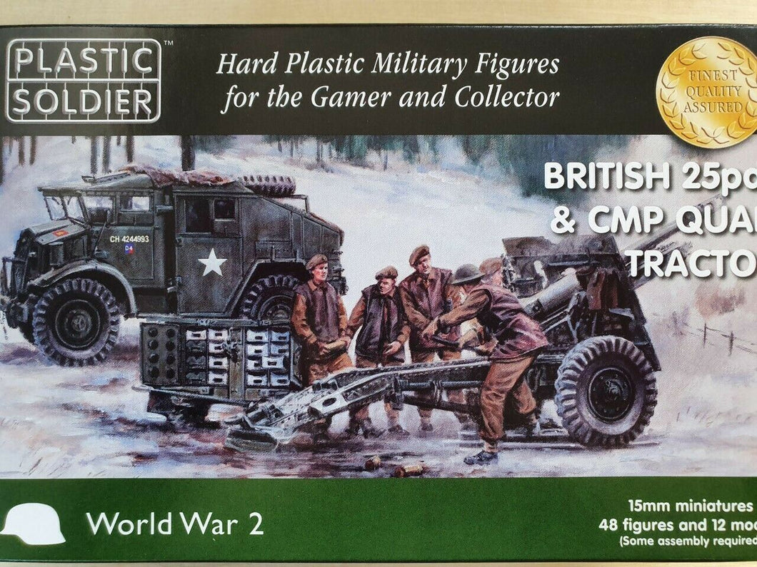 Plastic Soldier 15mm WW2G15006 British 25PDR & CMP QUAD TRACTOR