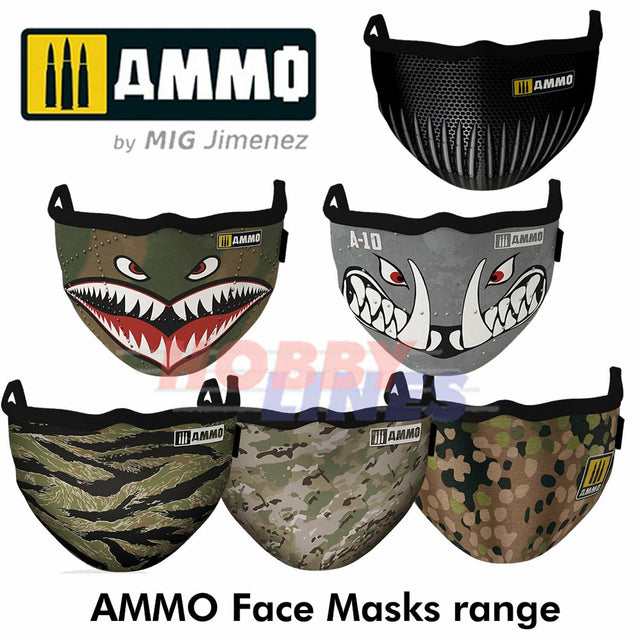 Ammo FACE MASK Range Reusable hygienic protective  6 Designs AMMO By Mig Jimenez
