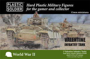 Plastic Soldier 15mm WW2V15034 British VALENTINE TANK WW2 Allied