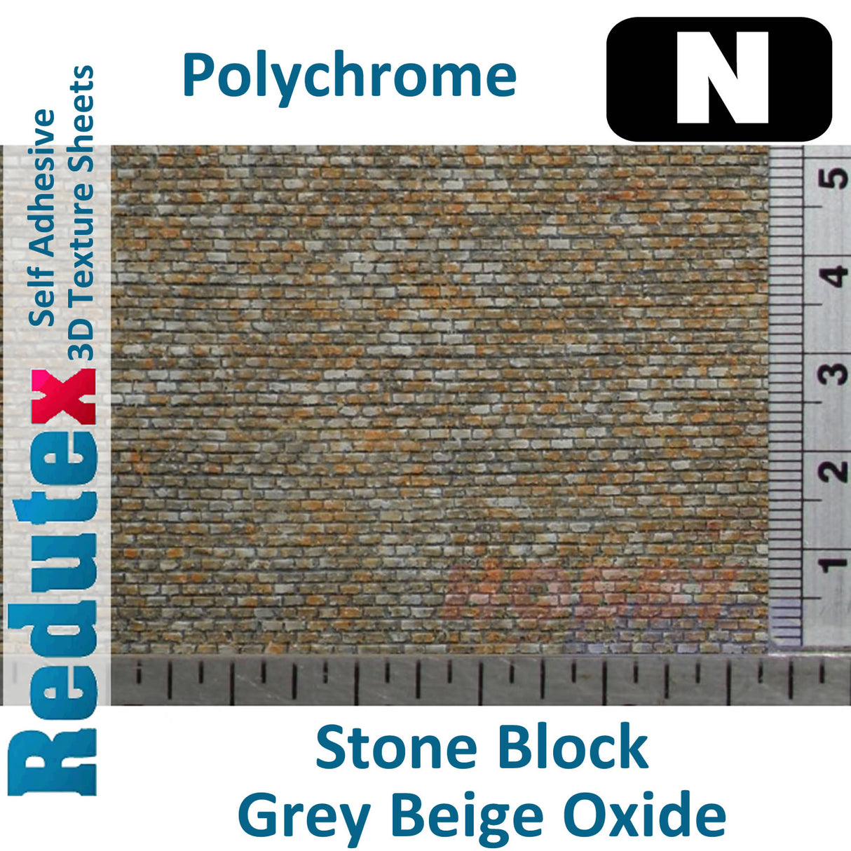 Redutex STONE BLOCK POLYCHROME Oxidised N 3D Flexible Texture Sheet 148BL124