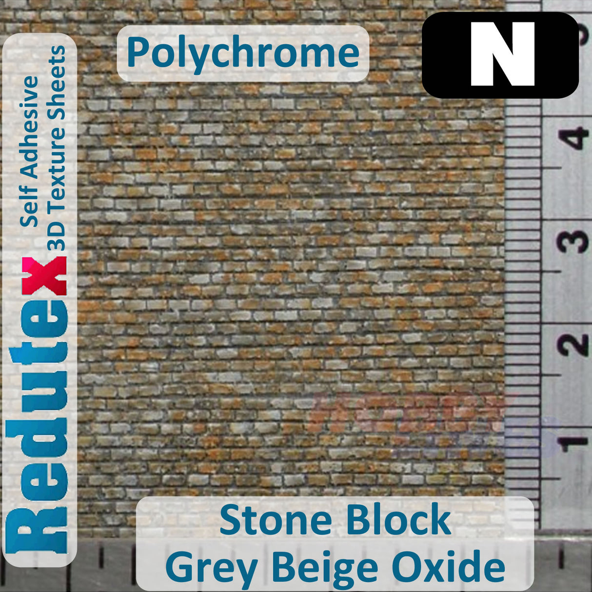 Redutex STONE BLOCK POLYCHROME Oxidised N 3D Flexible Texture Sheet 148BL124