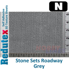 Load image into Gallery viewer, Redutex STONE SETTS ROADWAY GREY N Self Adhesive 3D Texture Sheets 148CF111
