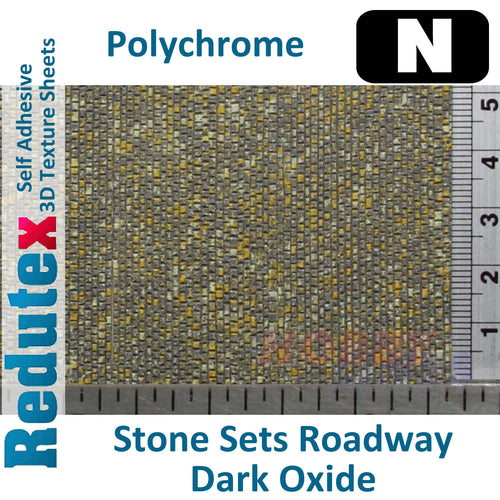 Redutex STONE SETTS ROADWAY DarkOxide N Self Adhesive 3D Texture Sheets 148CF121