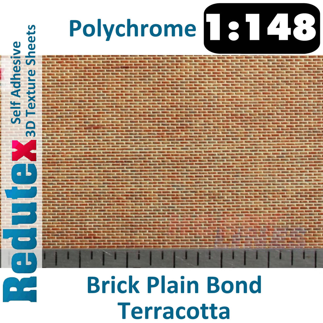 Redutex BRICK PLAIN POLYCHROME Terracotta N 3D Flexible Texture Sheet 148LD122