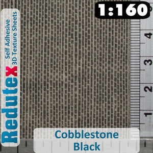 Redutex COBBLESTONE Black N 3D Flexible Texture Sheet Self Adhesive 160AD112