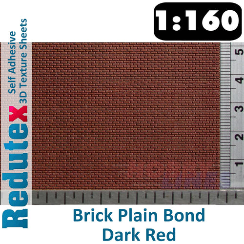 Redutex BRICK PLAIN BOND POLYCHROME Dk Red N 3D Flexible Texture Sheet 160LD113