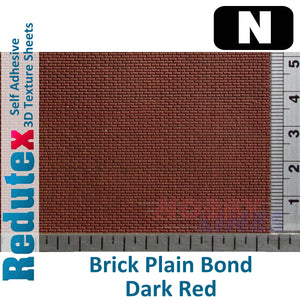 Redutex BRICK PLAIN BOND POLYCHROME Dk Red N 3D Flexible Texture Sheet 160LD113