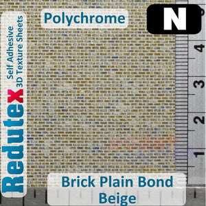 Redutex BRICK PLAIN BOND POLYCHROME Beige N 3D Flexible Texture Sheet 160LD121