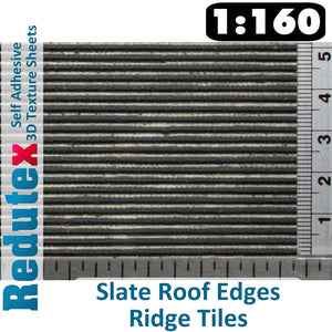 Redutex SLATE ROOF EDGES Black Ridge Tiles N 3D Flexible Texture Sheet 160RP111