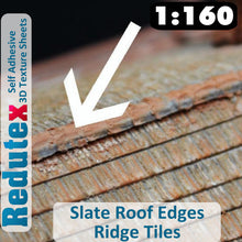 Load image into Gallery viewer, Redutex SLATE ROOF EDGES Black Ridge Tiles N 3D Flexible Texture Sheet 160RP111
