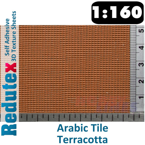 Redutex ARABIC TILE Terracotta N 3D Flexible Texture Building Sheet 160TA112