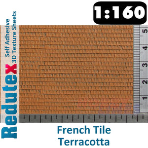 Redutex FRENCH TILE Terracotta N 3D Flexible Texture Building Sheet 160TF112