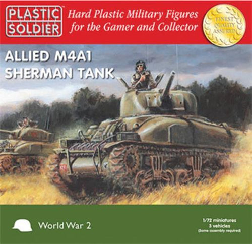 Plastic Soldier Company 1:72 WWII 3 x SHERMAN M4A1 Scale PSC WW2V20004