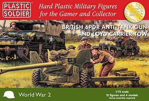 6PDR Anti Tank Gun LLOYD CARRIER 1:72 WWII PSC Plastic Soldier Company WW2G20004