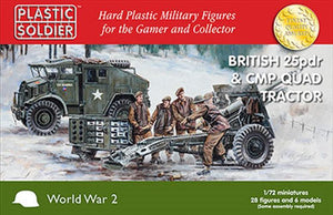 Plastic Soldier 1:72 WWII BRITISH 25PDR & CMP QUAD TRACTOR Scale Kit WW2G20007