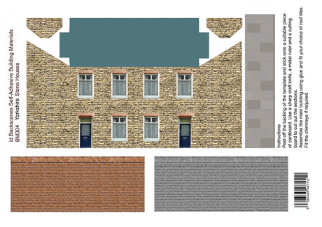 YORK STONE HOUSES Self Adhesive Building Papers OO 1:76 Art Printers BM304