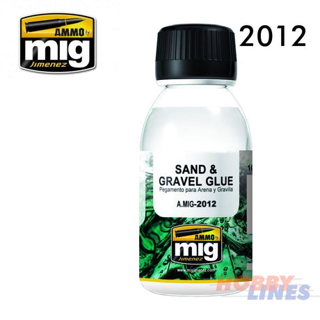 SAND & GRAVEL GLUE Terraine Adhesive diorama bases AMMO By Mig Jimenez Mig2012