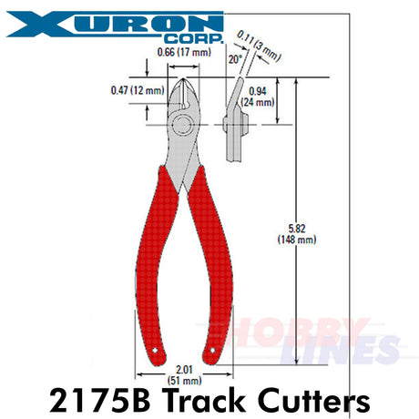 TRACK CUTTING SHEARS Semi-Flush cutters N/OO/HO model railways XURON 2175B