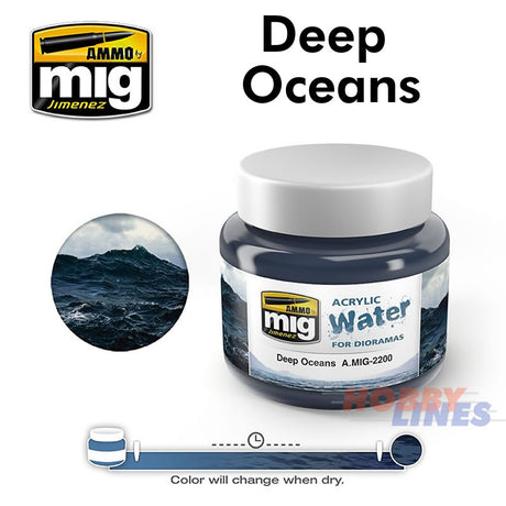 ACRYLIC WATER for Dioramas 250ml Range AMMO By Mig Jimenez  MIG2200/1/2/3