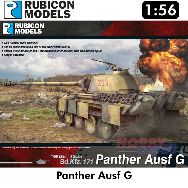 Panther Ausf G German Tank WWII Plastic Model Kit 1:56 Rubicon Models 280015