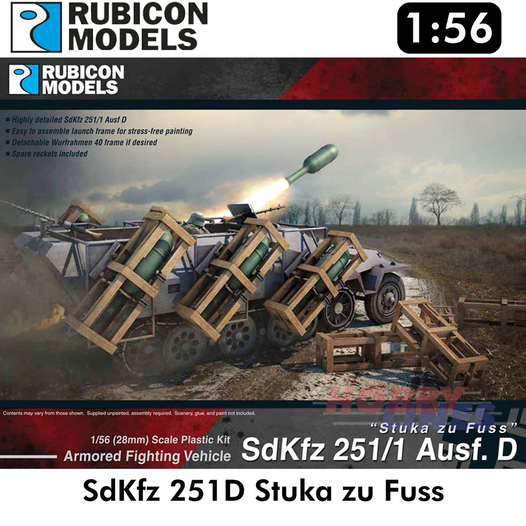 SdKfz 251D Stuka zu Fuss WWII Plastic Model Kit 1:56 Rubicon Models 280020