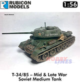 Soviet Medium Tank  T-34/85 WWII Plastic Model Kit 1:56 Rubicon Models 280021