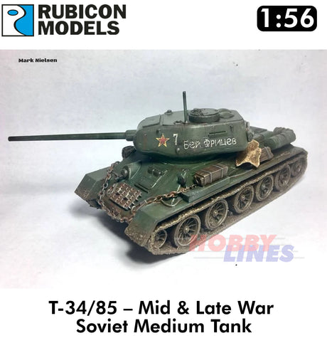 Soviet Medium Tank  T-34/85 WWII Plastic Model Kit 1:56 Rubicon Models 280021
